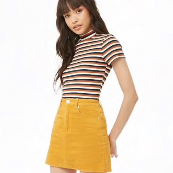 Forever 21 mustard corduroy skirt - Picture 6 of 8
